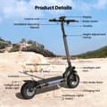 Miniatyrbillede 11 af 11: 2025Ny E-Scooter iScooter W9 1000W Motor 48V 13Ah Batteri 45 km/t Skivebremse bagpå med AppElektrisk scooter 10 tommer oppustelige dæk Hastighed