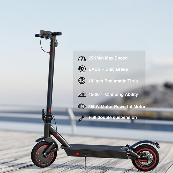 Lamtier T1 Pro 10'' foldbar elektrisk løbehjul, 350W motor, 10,4AH batteri, forhjulstræk, støddæmpere for og bag