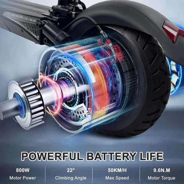 Lamtier HVD-3 foldbar elektrisk løbehjul, 800W motor, 45 km/t tophastighed, 15AH batteri, 45-50 maks. udholdenhed, med sæde