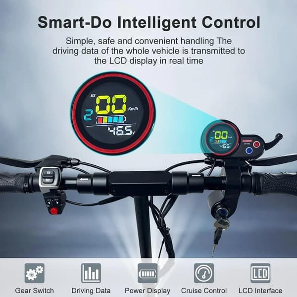 Lamtier HVD-3 foldbar elektrisk løbehjul, 800W motor, 45 km/t tophastighed, 15AH batteri, 45-50 maks. udholdenhed, med sæde