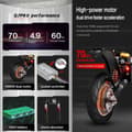 Miniatyrbillede 6 af 11: Boyueda Q7Pro voksen 10'' dual drive el-scooter, 19Ah batteri, 3200W motor, med sæde, udholdenhed: 60-70KM, dobbelt støddæmpere.