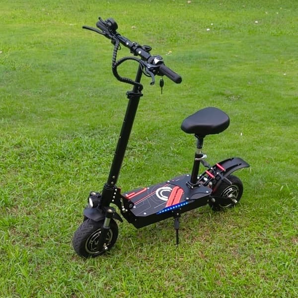 Boyueda Q7Pro voksen 10'' dual drive el-scooter, 19Ah batteri, 3200W motor, med sæde, udholdenhed: 60-70KM, dobbelt støddæmpere.