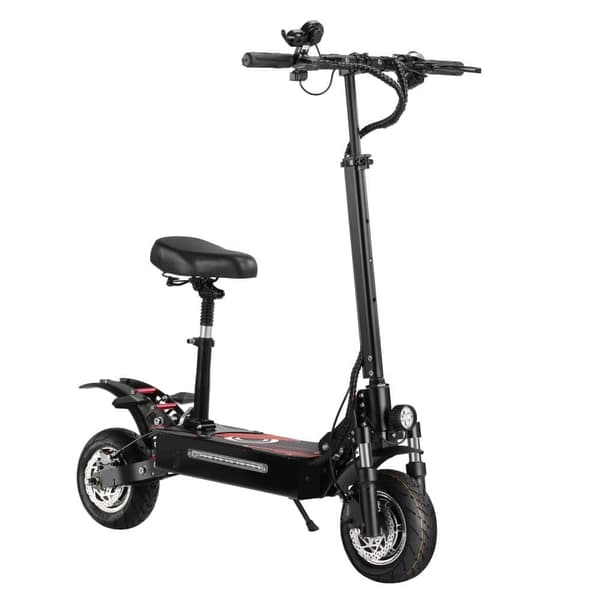 Boyueda Q7Pro voksen 10'' dual drive el-scooter, 19Ah batteri, 3200W motor, med sæde, udholdenhed: 60-70KM, dobbelt støddæmpere.