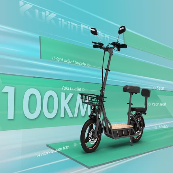 KuKirin C1 Pro voksen elektrisk scooter, 500W motor, 25Ah batteri, 45KM/H, 14''*2,5'' dæk, udholdenhed: omkring 100KM
