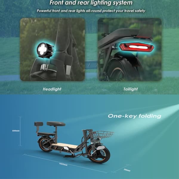 KuKirin C1 Pro voksen elektrisk scooter, 500W motor, 25Ah batteri, 45KM/H, 14''*2,5'' dæk, udholdenhed: omkring 100KM