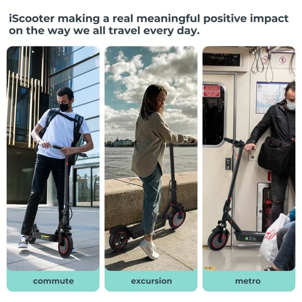 iScooter i9Max Kraftfuld elektrisk scooter 500W 35KM/H foldescootere til voksne 10 tommer Honeycomb Dæk Electric Kick Scooter