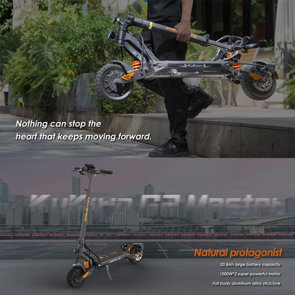 KuKirin G2 Master 10'' voksen dobbeltmotor elektrisk scooter, 2000W motor, 20,8AH batteri, udholdenhed: omkring 70KM, op til: 60KM/H