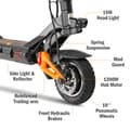 Miniatyrbillede 4 af 11: KuKirin G3 Pro dual-motor off-road elektrisk scooter, 2400W motor, op til 65KM/H, 23AH batteri, udholdenhed: omkring 80KM, hydraulisk bremse.