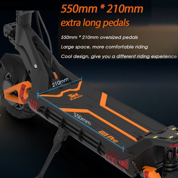 KuKirin G3 Pro dual-motor off-road elektrisk scooter, 2400W motor, op til 65KM/H, 23AH batteri, udholdenhed: omkring 80KM, hydraulisk bremse.