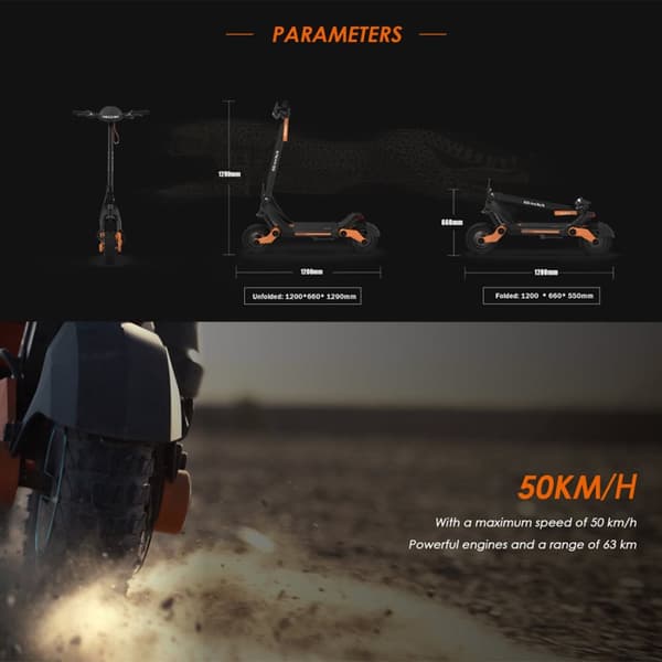KuKirin G3 elektrisk scooter for voksne, 18AH batteri, udholdenhed: omkring 70 km, 1200 motor, op til 50 km/t, 10,5'' dæk.