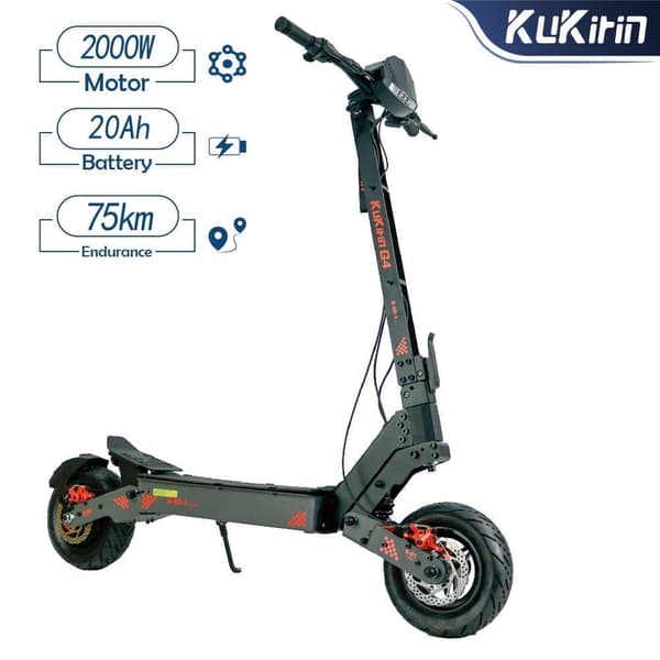 Kukirin G4 70 km/h och 75 km räckvidd, 2000W 20AH, 11" däck, 6-lampors säkerhetssystem elscooter Kukirin G4 70 km/h och 75 km räckvidd, 2000W 20AH, 11" däck, 6-lampors säkerhetssystem elscooter