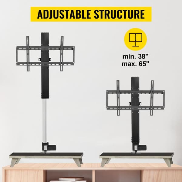 28" slaglängd 60kg last 1000N lyftkraft 96,5-165cm justerbar höjd 15mm/s Motoriserat TV-lyftställ med fjärrkontroll,hög kompatibilitet,lättinstallerad