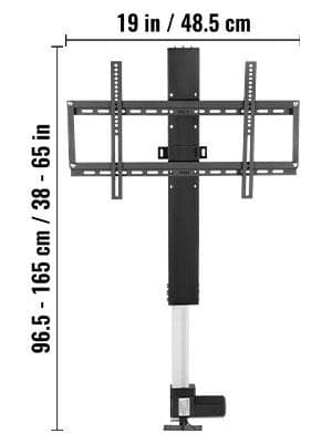 28" slaglängd 60kg last 1000N lyftkraft 96,5-165cm justerbar höjd 15mm/s Motoriserat TV-lyftställ med fjärrkontroll,hög kompatibilitet,lättinstallerad