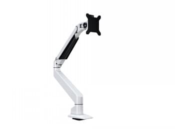 Multibrackets M VESA Gas Lift Arm Single White | VESA 75x75-100x100 | Max 10kg | Desk clamp | White