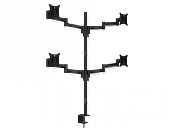 Multibrackets M VESA Deskmount Officeline Quad Black | VESA 75x75-100x100 | Max 8kg | Desk clamp | Black Sort