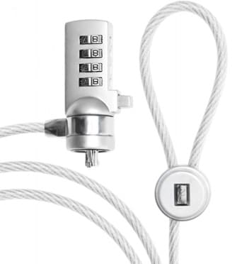 Multibrackets M Security Cable 4 Wheel Combination Lock | Steel | Silver