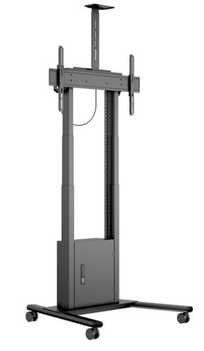 Multibrackets M Motorized Floorstand Incl cabinet & camerashelf 120kg Black | Adjustable 1086mm 1736mm | VESA 100x100-800x400 | Max 120kg | Black
