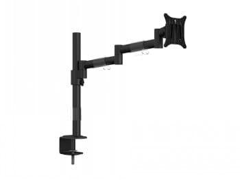 Multibrackets M VESA Deskmount Officeline Single II Black | VESA 75x75-100x100 | Max 8kg | Desk clamp | Black Sort