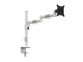 Multibrackets M VESA Deskmount Officeline Single II White | VESA 75x75-100x100 | Max 8kg | Desk clamp | White Hvid