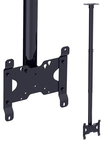 Multibrackets M Public Ceilingmount Small Single Black 1500 | Adjustable 550mm 1500mm | VESA 50x50-200x200 | Max 14kg | Black Sort