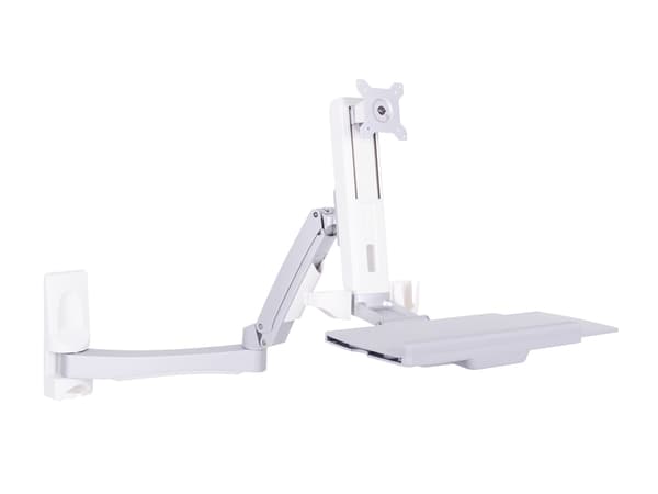 Multibrackets M Workstation Arm Single Extended | VESA 75x75-100x100 | Max 8kg | Wall | White Hvid