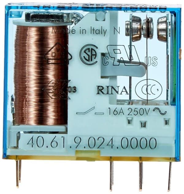 Finder kopplingsdosa - 40.61.9.024.0000 - serie 40 - Rele Mini nät 5 mm vA och Vient 16 A 24 Vdc
