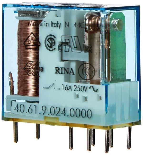 Finder kopplingsdosa - 40.61.9.024.0000 - serie 40 - Rele Mini nät 5 mm vA och Vient 16 A 24 Vdc