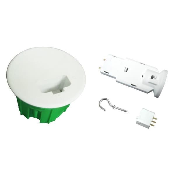 ZENITEHC Kit DCL: Mittpunktslåda massiva väggar Ø 65 mm med stickpropp, E27-uttag och krok