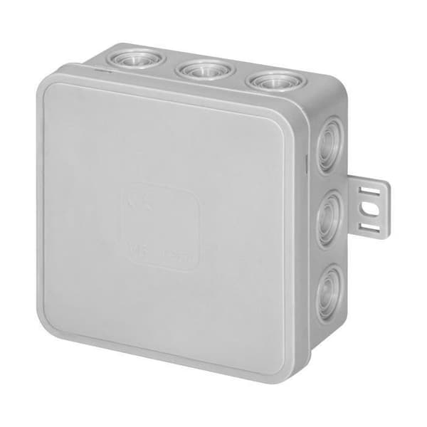 ORNO CLICK Ytmonterad kopplingsdosa Eldosa IP54 12 sätt för ledningar 85x85x41mm Grå