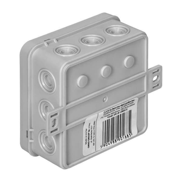 ORNO CLICK Ytmonterad kopplingsdosa Eldosa IP54 12 sätt för ledningar 85x85x41mm Grå