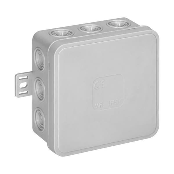 ORNO CLICK Ytmonterad kopplingsdosa Eldosa IP54 12 sätt för ledningar 85x85x41mm Grå