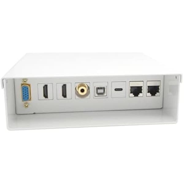 AISENS - A127-0720 - Audiovisuell kopplingsdosa VGA+JACK3.5+2xHDMI+1xUSB-B+1xUSB-C+2xRJ45 Cat.6A STP, Vit