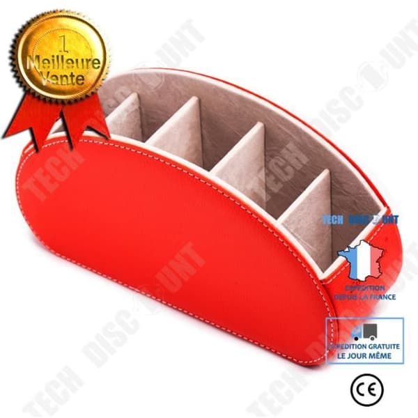 TD® Läderförvaringsbox skrivbordsförvaringsbox kosmetisk förvaringsfinish skrivbord multifunktionell pu fjärrkontroll bo