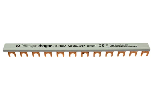 HAGER Haarukkakisko vaakasuora 1P 10mm2 12M KDN163A