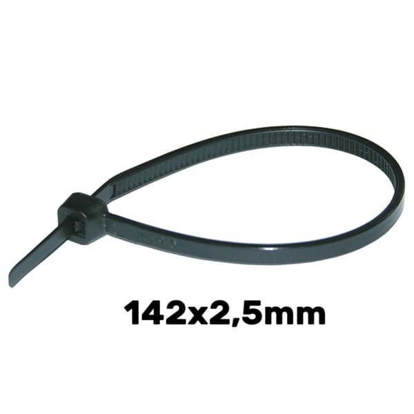 Nippusiteet 142 x 2,5 mm UV musta HAUPA 100 kpl