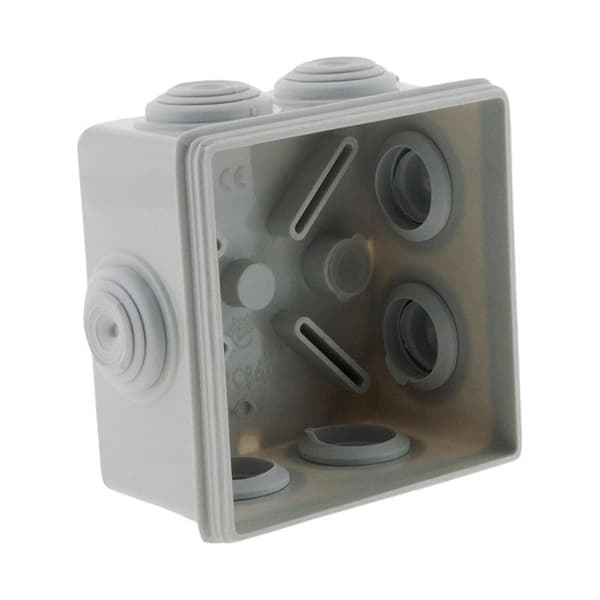 Kvadratisk fördelningslåda - Zenitech - Förpackning med 3 - Vattentät IP55 - 80x80x40mm - Vit