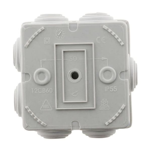 Kvadratisk fördelningslåda - Zenitech - Förpackning med 3 - Vattentät IP55 - 80x80x40mm - Vit