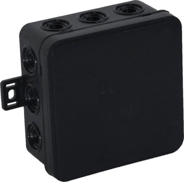 Viplast Tom absolut utstickande 12 ingångar V6 klick SVART IP54 85x85x41mm 036-05