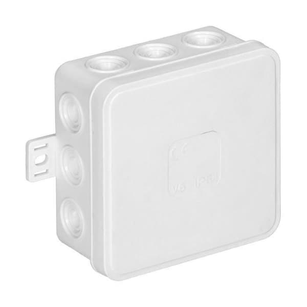 ORNO CLICK Ytmonterad kopplingsdosa Eldosa IP54 12 sätt för ledningar 85x85x41mm Vit