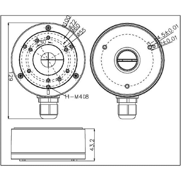 Kopplingsbox - HIKVISION - DS-1280ZJ-XS - Cylindrisk - 6954273658564