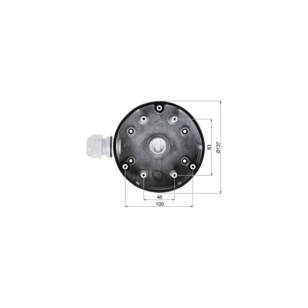 Stöd för kupol - Hikvision - 100103751 - Vit aluminium - 135 mm - Rund