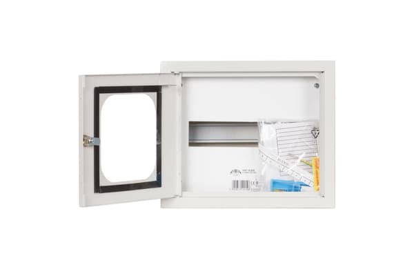 Utanpåliggande elcentral NRP-12 med glas och lås. Plats för 12 S-typ skydd. IP31 NRP 12 ZSZ