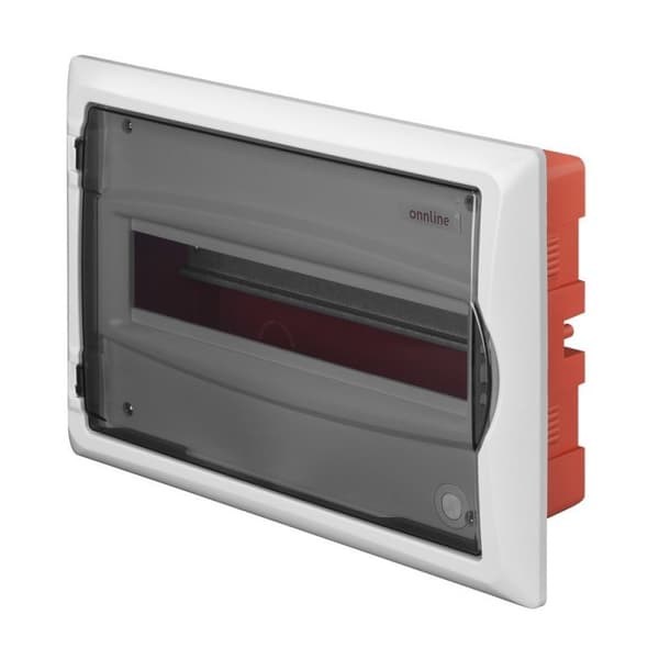 Infälld fördelningscentral ONNLINE 1x12 modulär IP40 rökglas