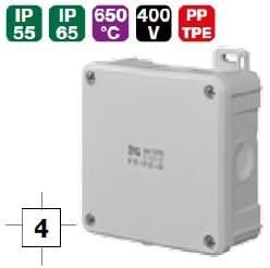 Laatikko 2K IP55 / IP65 98x98x46 Valkoinen