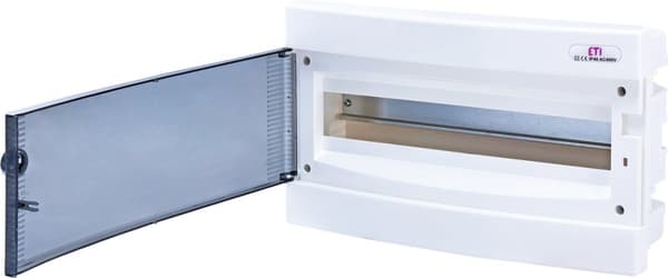 Infälld fördelningscentral 18 moduler IP40 transparent dörr ECM18PT-s