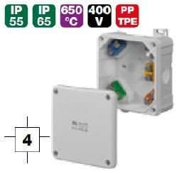 2K IP55 / IP 65 låda 98x98x46 5x2,5-4mm2 med terminaler, Vit