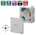 Miniatyrbild 2 av 2: 2K IP55 / IP 65 låda 98x98x46 5x2,5-4mm2 med terminaler, Vit