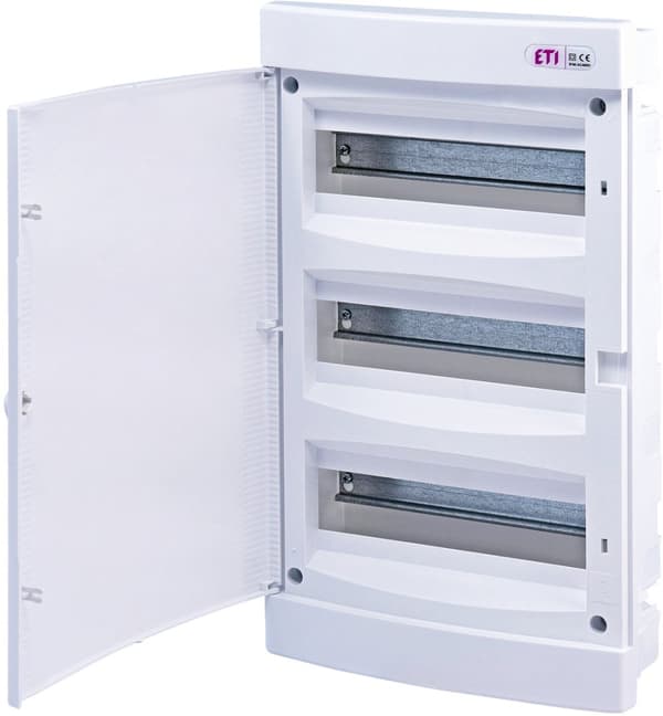 Infälld fördelningscentral 36 moduler IP40 vit dörr ECM36PO-s