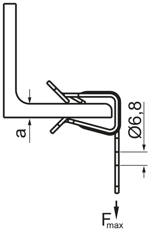 Klämma ZSU1 16/3, plåttjocklek 1,0 mm