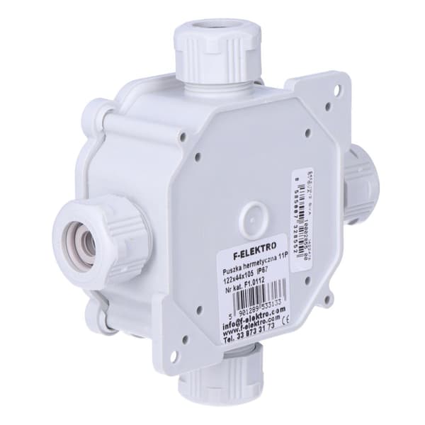 Hermeettinen kotelo F11 puristimella - harmaa IP67